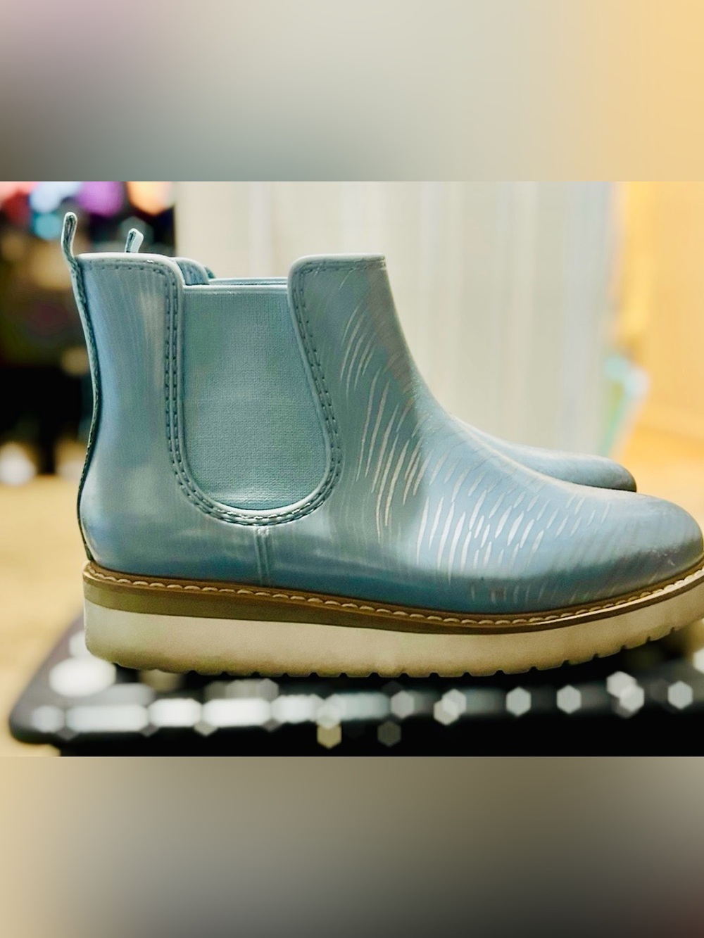 Cougar x Jill Malek Kensington Chelsea Rain Boots - Lake Blue - Size 7